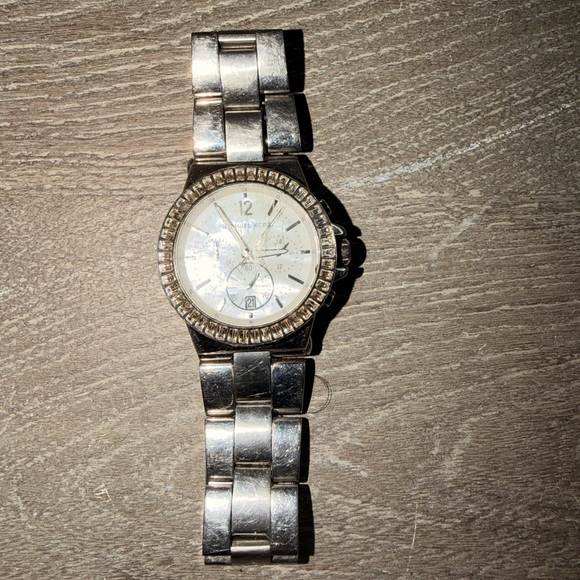 Michael Kors Silver Chronograph Watch with Crystal Bezel - Picture 2 of 4